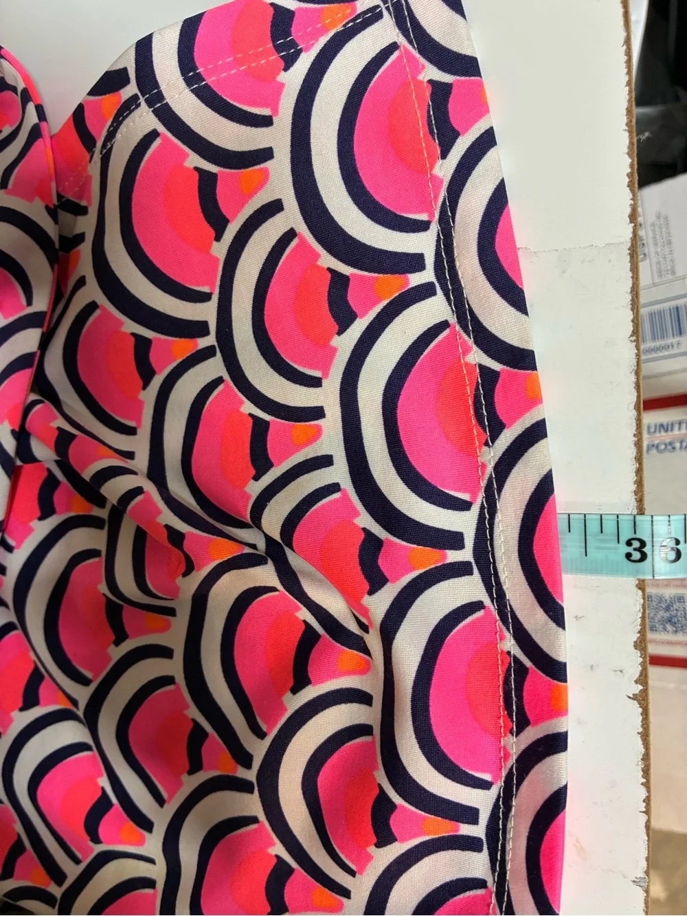 Julie Brown NY Geometric Print Pink Wrap Dress M